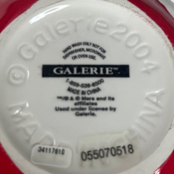 M&M Ceramic Candy Bowl 2004 Kiss Me Valentines Theme Collectible Red - Picture 7 of 7